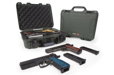 Image of Nanuk 910 2Up Classic Hard Gun Case, 14.3in, Olive, Medium, 910S-080OL-0K0-18008
