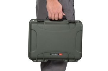Image of Nanuk 910 2Up Classic Hard Gun Case, 14.3in, Olive, Medium, 910S-080OL-0K0-18008