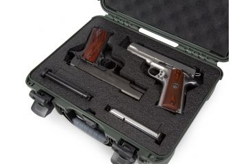 Image of Nanuk 910 2Up Classic Hard Gun Case, 14.3in, Olive, Medium, 910S-080OL-0K0-18008