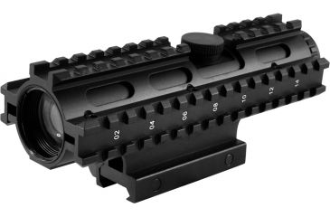 Image of NcStar 4X32mm Rifle Scope/3 Rail Sight Syst./Mil-Dot/Blue Ret. SC3RSM432B