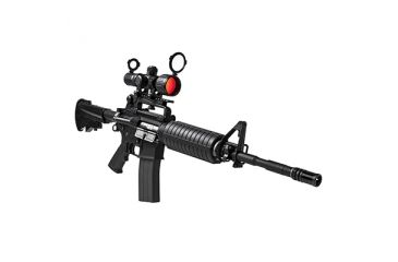 Image of NcSTAR AR Combo/Carry Handle Adapter/3-9X42 Rubber Compact Rifle Scope/Illuminated P4 Sniper Reticle, Black KARHSEECR3942R-A