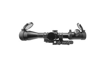 Image of NcSTAR Full Size Rifle Scope, 4-16x44mm, 30mm Tube, Illuminated P4 Sniper Glass Etched Reticle w/ Cantilever Scope Mount, Black, SEEFP41644GSPR-A