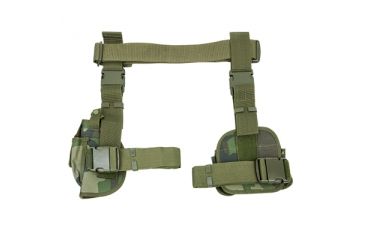 Image of NcSTAR Vism 3 Piece Drop Leg Right Handed Gun Holster/Magazine Holder, Woodland Camo CV2908WC