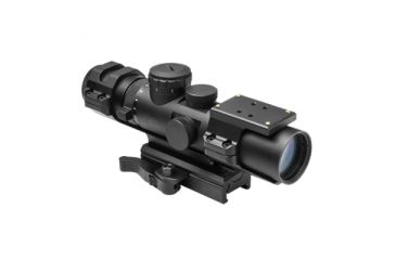 Image of NcSTAR XRS Series 2-7x32 Compact Scope w/ Modular Upper Scope Rings, Black, Blue Ill. Mil-Dot/Waver SECXRSM2732G
