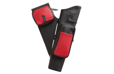 Image of Neet NT-2100 Leather Target Quiver 1004279, Black/Red, 3 Arrow, 1140