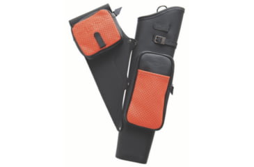 Image of Neet NT-2100 Leather Target Quiver 1004280, Black/Orange, 3 Arrow, 1160