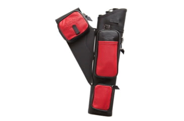 Image of Neet NT-2300 Leather Target Quiver 1004272, Black/Red, 4 Arrow, 1058