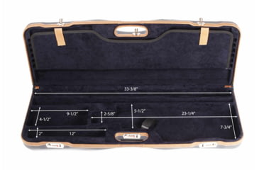 Image of Negrini OU Deluxe Skeet Two Barrel Shotgun Case + Tube Set, Navy/Tobacco Leather/Navy Interior, 1652LX-TUBE/5212