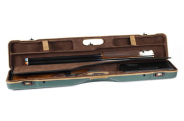Image of Negrini OU/SxS/Auto/Pump Deluxe UNICASE Luxury Travel Shotgun Case, Green/Brown Interior, 16406LX-UNI/5591