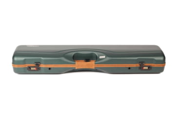 Image of Negrini OU/SXS Deluxe Uplander Ultra-Compact Hunting Shotgun Case, Green/Cognac Leather Trim/Brown Interior, 16405LX/5493