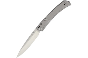 Image of Nemesis MPR-1 Lockback Folding Knife, 3.5in Satin Vg-10 SS Blade, Silver Tini Finish Titanium Handle, Thumb Stud, Pocket Clip, NK-19