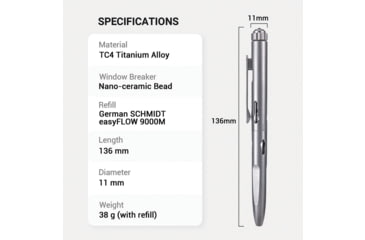 Image of Nextorch Titanium Tactical Pen, NXNP11TI
