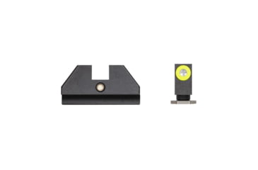 Image of Night Fision Accur8 Student Gun Night Sight Set, Glock 42/43/43x, Yellow Front, One-Dot Rear, Black, GLK-003-015-YGZG