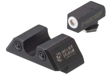 Image of Night Fision Standard Height Night Sight Set, Glock 48, White Front Ring, U Notch Rear, GLK-005-007-WGZG