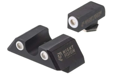 Image of Night Fision Standard Height Night Sight Set, Glock 48, White Front Ring, U Notch White Rear Rings, GLK-005-007-WGWG