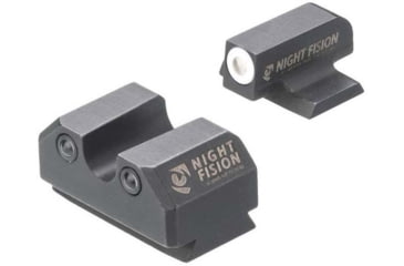 Image of Night Fision Standard Height Night Sight Set, Ruger Max 9, White Front Ring, U Notch Rear, RUG-326-007-WGZG
