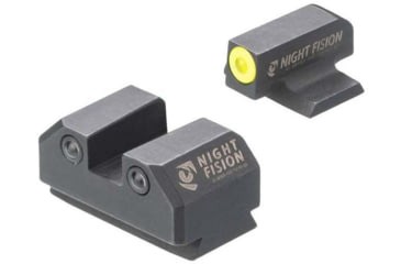Image of Night Fision Standard Height Night Sight Set, Ruger Max 9, Yellow Front Ring, RUG-326-003-YGZG