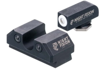 Image of Night Fision Standard Height Night Sight Set, Taurus G3c/GX4, White Front Ring, U Notch Rear, TAU-252-007-WGZG