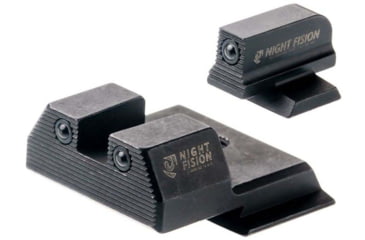 Image of Night Fision Optics Ready Stealth Smith &amp; Wesson Night Sight Set, S&amp;W M&amp;P Shield Plus w/ 507k, Black Front Ring, SAW-204-215-290-ZGZG