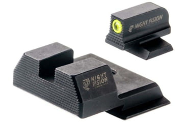 Image of Night Fision Optics Ready Stealth Smith &amp; Wesson Night Sight Set, S&amp;W M&amp;P Shield Plus w/ 507k, Yellow Front Ring, Blank Rear Sight, SAW-204-215-290-YGZX