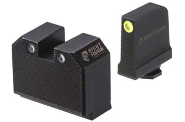 Image of Night Fision Optics Ready Stealth Walther Night Sight Set, Walther PDP/PPQ w/ DPP/509t/Romeo Pro, Yellow Front Ring, WAL-277-469-494-YGZG