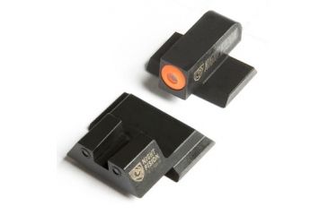 Image of Night Fision Perfect Dot Night Sight Set w/Front, Square Rear, Orange Front w/Green Tritium, Black Rear w/Green T, Fits Smith &amp; Wesson M&amp;P/M&amp;P M2.0/SD9 VE/SD40 VE Mo, SAW-201-003-OGZG