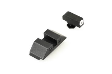 Image of Night Fision Perfect Dot Night Sight Set w/Front, Square Rear, White Front w/Green Tritium, Black Rear w/Green Tr, Fits Glock 20/21/29/30/36/40/41, GLK-002-003-WGZG
