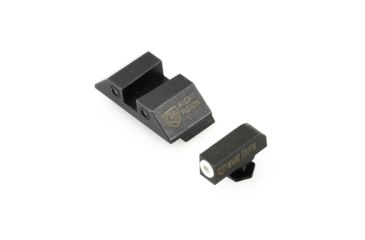 Image of Night Fision Perfect Dot Night Sight Set w/Front, Square Rear, White Front w/Green Tritium, Black Rear w/Green Tr, Fits Glock 20/21/29/30/36/40/41, GLK-002-003-WGZG