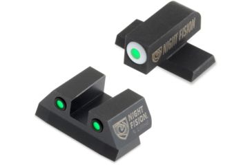 Image of Night Fision Perfect Dot Night Sight Set w/Front, Square Rear, White Front w/Green Tritium, Black Rear w/Green Tr, Fits Sig Sauer .40 S&amp;W &amp; .45 ACP Caliber P-Series , SIG-176-003-WGZG