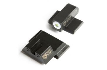 Image of Night Fision Perfect Dot Night Sight Set w/Front, Square Rear, White Front w/Green Tritium, Black Rear w/Green Tr, Fits Smith &amp; Wesson M&amp;P/M&amp;P M2.0/SD9 VE/SD40 VE Mo, SAW-201-003-WGZG