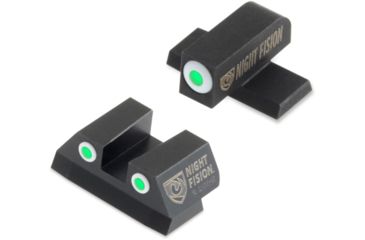 Image of Night Fision Perfect Dot Night Sight Set w/Front, Square Rear, White Front w/Green Tritium, White Rear w/Green Tr, Fits Sig Sauer .40 S&amp;W &amp; .45 ACP Caliber P-Series , SIG-176-003-WGWG