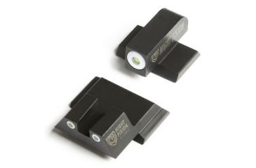 Image of Night Fision Perfect Dot Night Sight Set w/Front, Square Rear, White Front w/Green Tritium, White Rear w/Green Tr, Fits Smith &amp; Wesson M&amp;P/M&amp;P M2.0/SD9 VE/SD40 VE Mo, SAW-201-003-WGWG