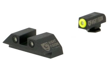 Image of Night Fision Perfect Dot Night Sight Set w/Front, Square Rear, Yellow Front w/Green Tritium, Black Rear w/Green T, Fits Glock 42/43, GLK-003-003-YGZG
