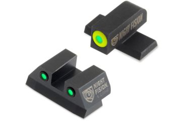 Image of Night Fision Perfect Dot Night Sight Set w/Front, Square Rear, Yellow Front w/Green Tritium, Black Rear w/Green T, Fits Sig Sauer .40 S&amp;W &amp; .45 ACP Caliber P-Series , SIG-176-003-YGZG