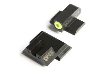 Image of Night Fision Perfect Dot Night Sight Set w/Front, Square Rear, Yellow Front w/Green Tritium, Black Rear w/Green T, Fits Smith &amp; Wesson M&amp;P/M&amp;P M2.0/SD9 VE/SD40 VE Mo, SAW-201-003-YGZG