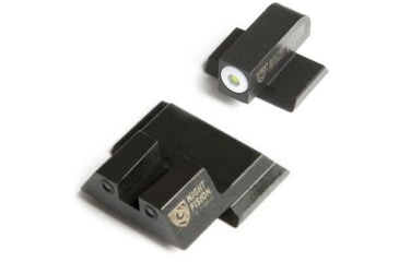Image of Night Fision Perfect Dot Night Sight Set w/Front, U Rear, White Front w/Green Tritium, Black Rear w/Green Tr, Fits Smith &amp; Wesson M&amp;P SHIELD .40/.45/9mm Models, SAW-202-007-WGZG