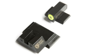 Image of Night Fision Perfect Dot Night Sight Set w/Front, U Rear, Yellow Front w/Green Tritium, Black Rear w/Green T, Fits Smith &amp; Wesson M&amp;P SHIELD .40/.45/9mm Models, SAW-202-007-YGZG