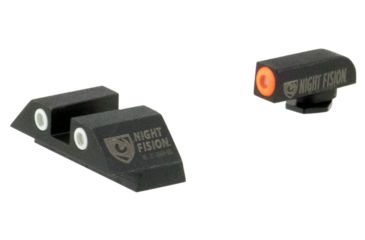 Image of Night Fision Perfect Dot Night Sight Set w/Orange Front, Square Black Rear, w/Green Tritium, Glock 17/17L/19/22-28/31-35/37-39, GLK-001-003-OGZG