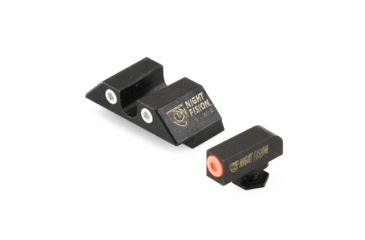 Image of Night Fision Perfect Dot Night Sight Set w/Orange Front, U White Rear, w/Green Tritium, Glock 17/17L/19/22-28/31-35/37-39, GLK-001-007-OGWG
