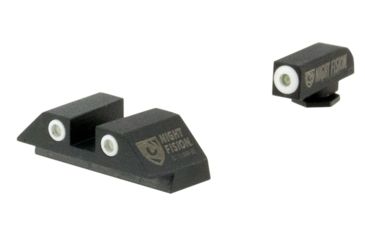Image of Night Fision Perfect Dot Night Sight Set w/White Front, Square Black Rear, w/Green Tritium, Glock 17/17L/19/22-28/31-35/37-39, GLK-001-003-WGZG