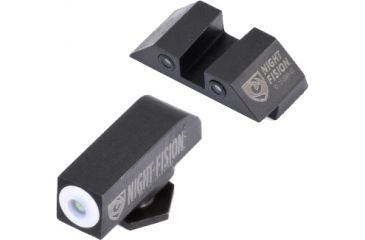 Image of Night Fision Perfect Dot Night Sight Set w/White Front, Square Black Rear, w/Green Tritium, Glock 17/17L/19/22-28/31-35/37-39, GLK-001-003-WGZG