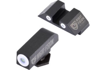 Image of Night Fision Perfect Dot Night Sight Set w/Front, Square Rear, White w/Green Tritium, Glock 17/17L/19/22-28/31-35/37-39, GLK-001-003-WGWG