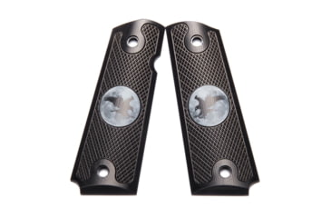 Image of Nighthawk Custom Alumagrips, Government w/ Heinie Logo, Regular Thickness, Ambi Cut, G120