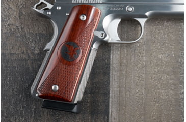 Image of Nighthawk Custom Cocobolo Grips, Gov., 1/2 Check 1/2 Smooth, Ambi Cut, w/Nighthawk Logo, G175