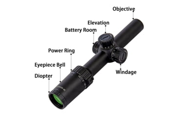 Image of NightStar 1-6x24mm 30mm Tube Rifle Scope, First Focal Plane, Illuminated Reticle, Black, NS11038F2