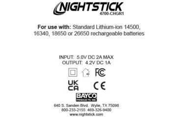 Image of Nightstick Usb Battery Charger For 4700-batt - 4700-CHGR1