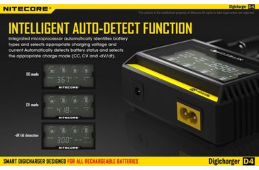 Image of Nitecore D4 Digicharger Universal 4-Channel Smart Charger w/LCD Screen NITECORE-D4-DIGICHARGER
