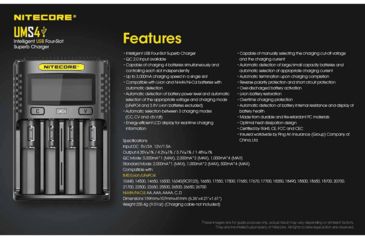 Image of Nitecore Intelligent USB Superb Battery Charger, IMR/Li-ion/LiFePO4/NI-Cd/Ni-MH, Quad Channel, 4000 mA max Charge Current, Black, UMS4