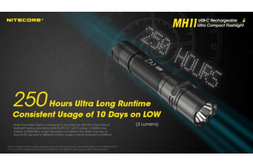 Image of Nitecore MH11 1000 Lumen USB-C Rechargeable Flashlight, Black, 6952506406630