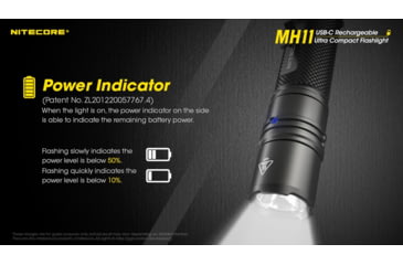 Image of Nitecore MH11 1000 Lumen USB-C Rechargeable Flashlight, Black, 6952506406630